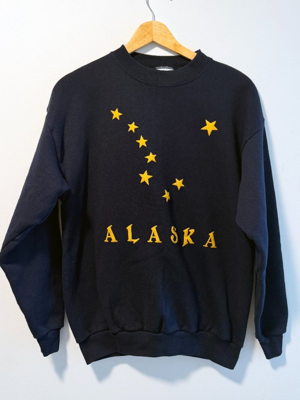 Alaska Flag Big Dipper Crewneck Navy Mens M Vintage 90s USA Parts